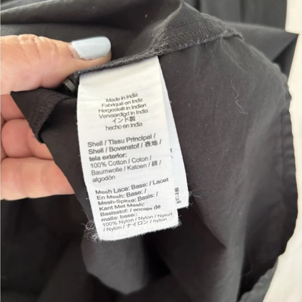 J. Crew black Eyelet trim Tank Cotton Poplin flouncy maxi Athena dress size XL - Picture 8 of 8